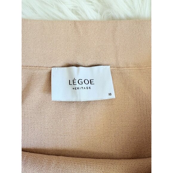 Legoe. Heritage Crepe Knit Tan Maternity Maxi Skirt Stretch XS - Picture 5 of 7